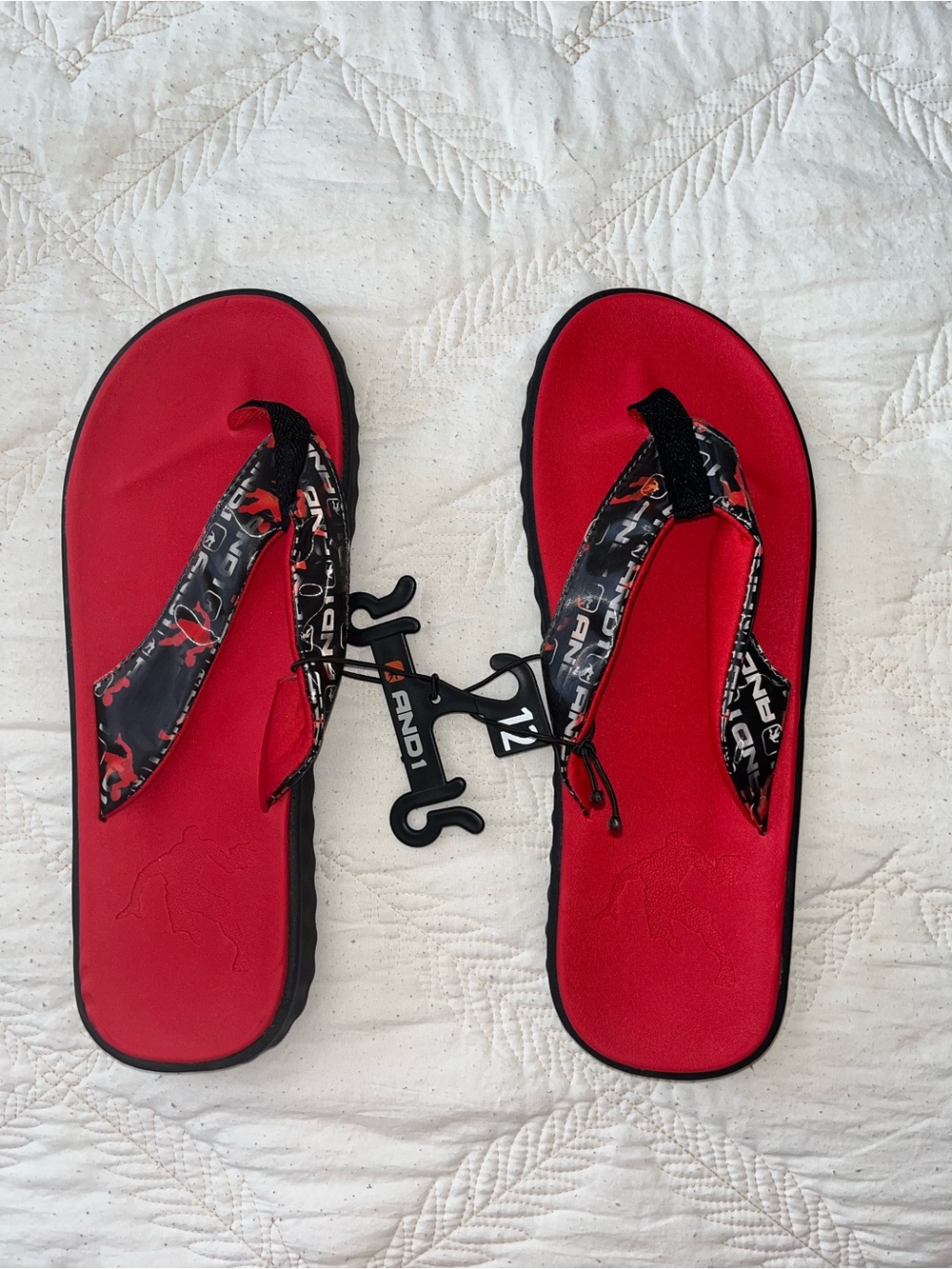 Men’s And1 Red basketball with Printed Sandals - Size 12